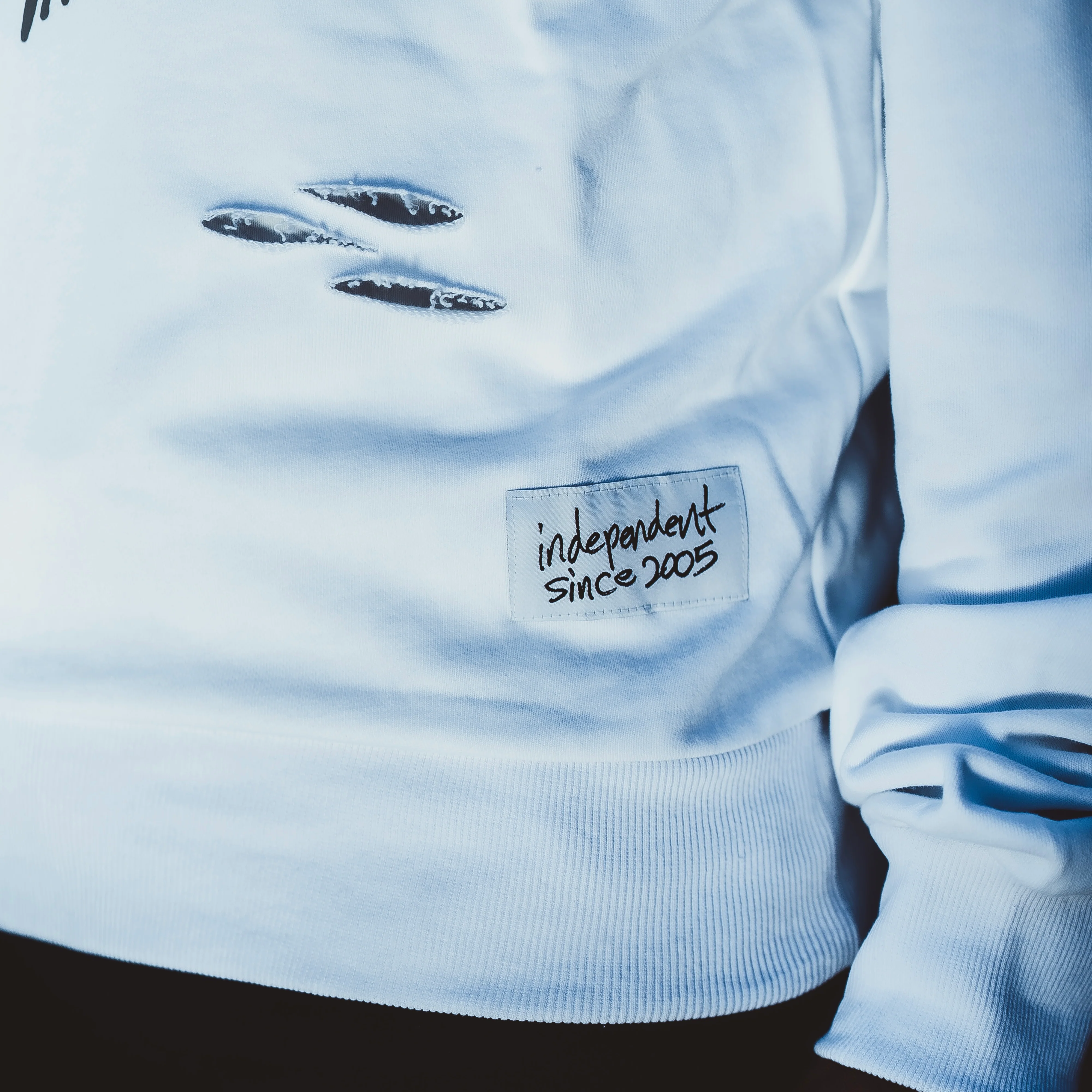 White Label Distressed White Hoodie - Image 3